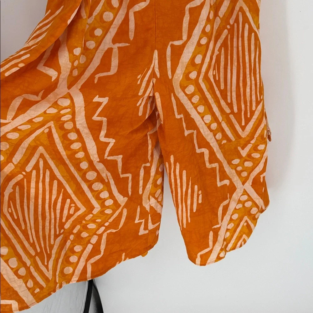 NWT ANTHROPOLOGIE PLEATED WIDE-LEG JUMPSUIT IN ORANGE size L - Picture 7 of 10